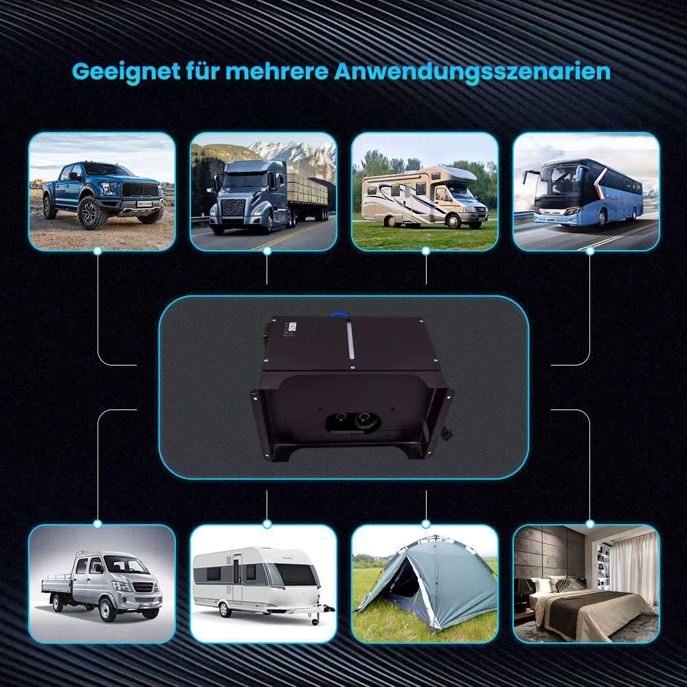 12V 5KW-8KW Diesel Air Parking Heater with 4 Holes + LCD Switch for Pickup Truck