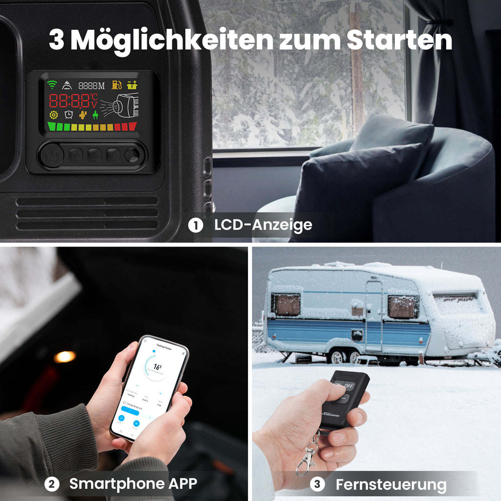 Updated Air Diesel Heater LCD Bluetooth 5KW 12V for Lorry Motorhomes Caravan RV