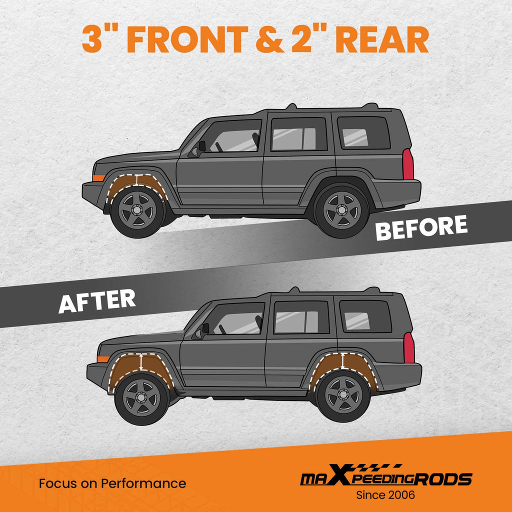 Lift kit 3 inch voor + 2 inch achter geschikt voor Toyota 4Runner FJ Cruiser