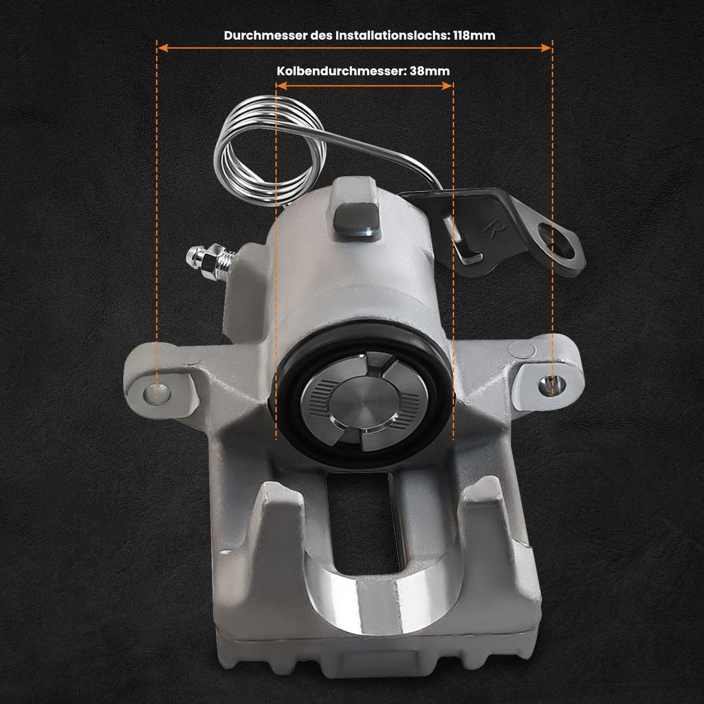 2x Brake Caliper + 2x Brake Caliper suitable for Audi A3 suitable for VW Golf 4 Seat Ibiza 2 3 6Q0615425A