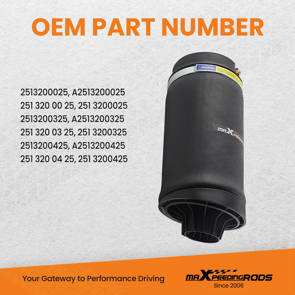 2pcs Air Suspension Air Spring Rear for Mercedes R-Class W251 V251 2513200425