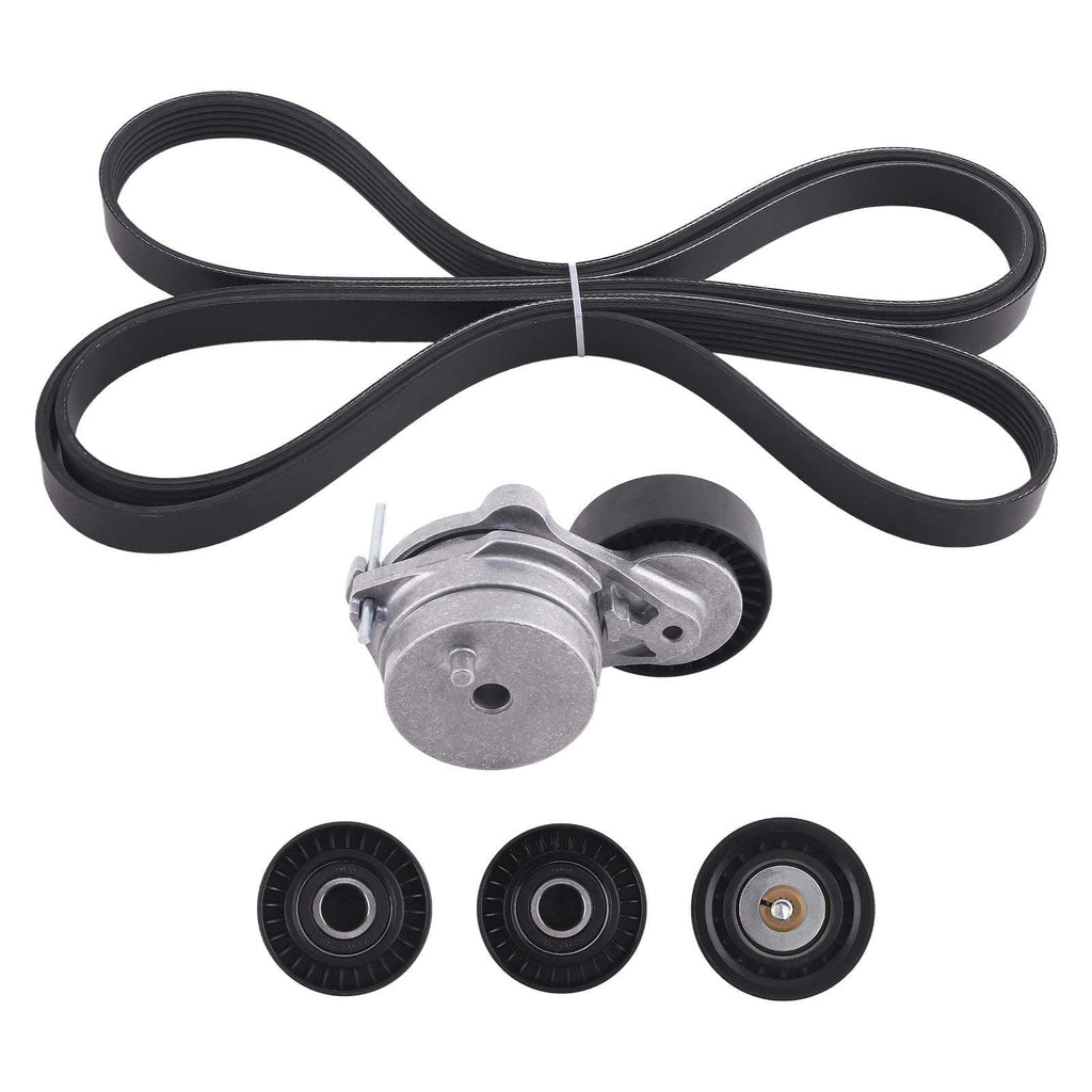 Ribbed V-belt set + tensioner suitable for VW Touareg suitable for Audi Q7 suitable for Porsche 3.0 0109979992