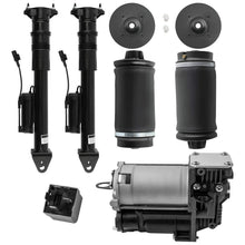 Load image into Gallery viewer, 2x Shock Absorbers + 2x Rear Air Spring Bags with Compressor suitable for Mercedes M ML GL W164 X164