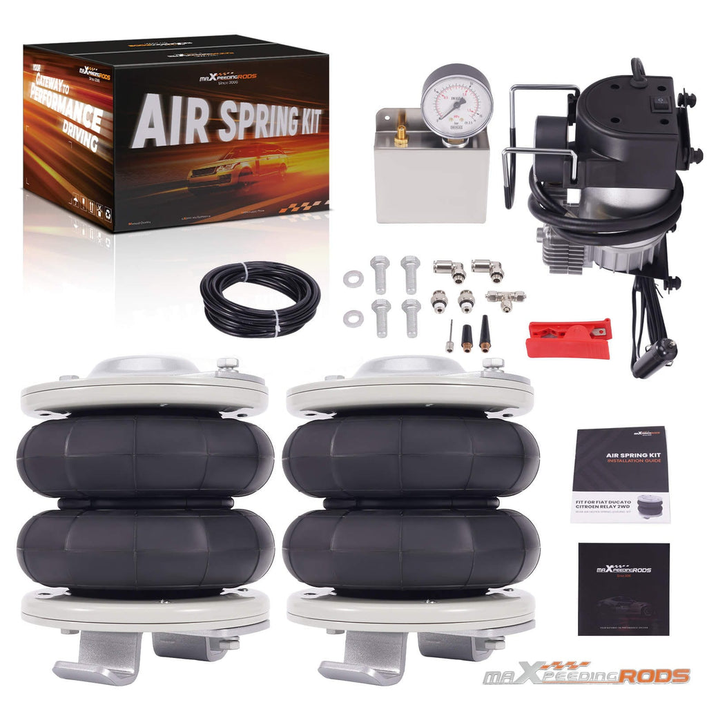 Luchtvering achter met 12V compressor kit geschikt voor Fiat Ducato 1994-2024 4000KG