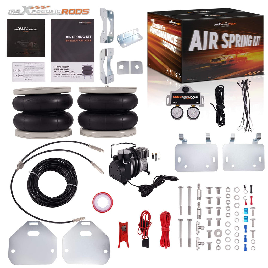 Air Suspension Kit W/ Dual Gauge for Vauxhall Movano X70 FWD 1999-2010 4000KG