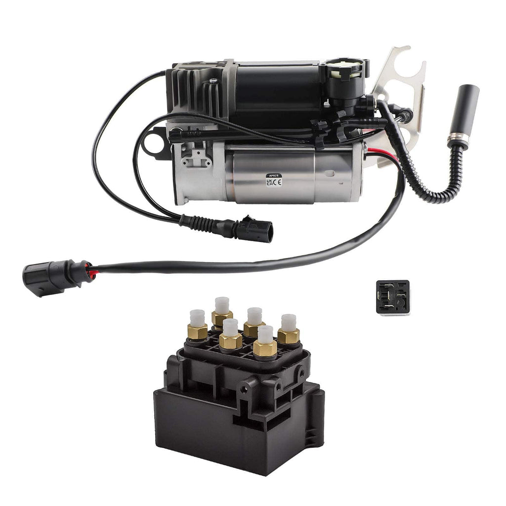 Air Suspension Compressor Pump suitable for Audi Q7 4L 2006-2015 4L0698007 with Relay