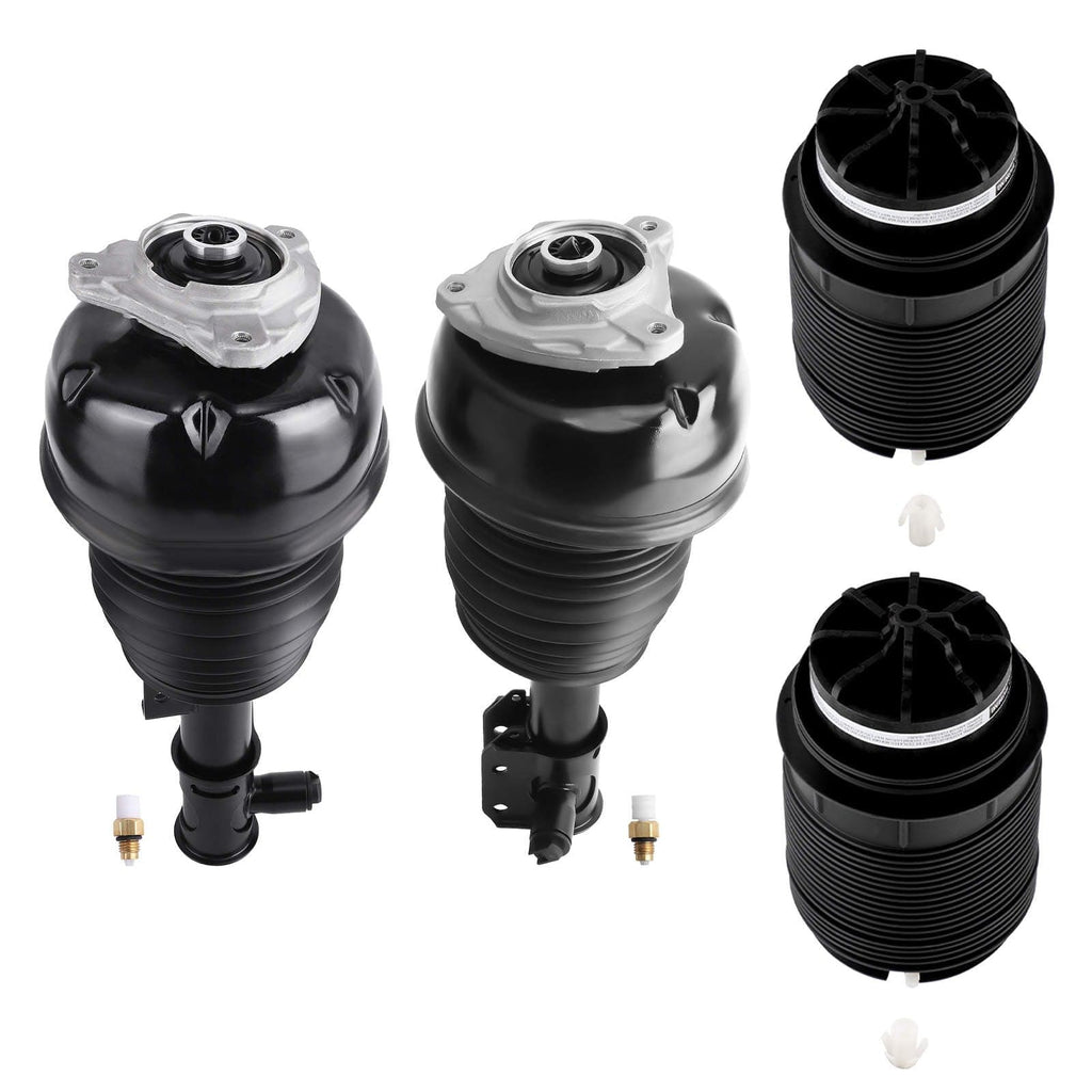2x Front Air Struts + 2x Rear Air Spring Bags suitable for Mercedes E-Class W212 S212 4matic