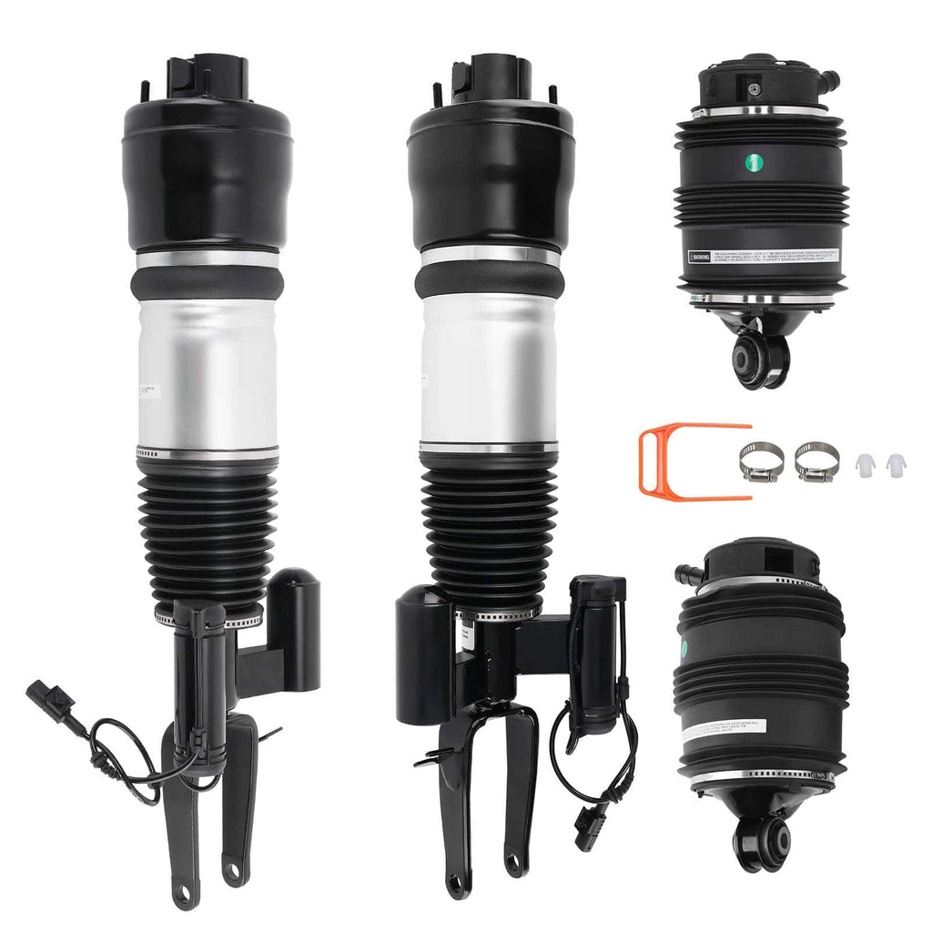 2x Front Shock Absorbers + 2x Rear Air Springs suitable for Mercedes E-Class W211 S211 4Matic