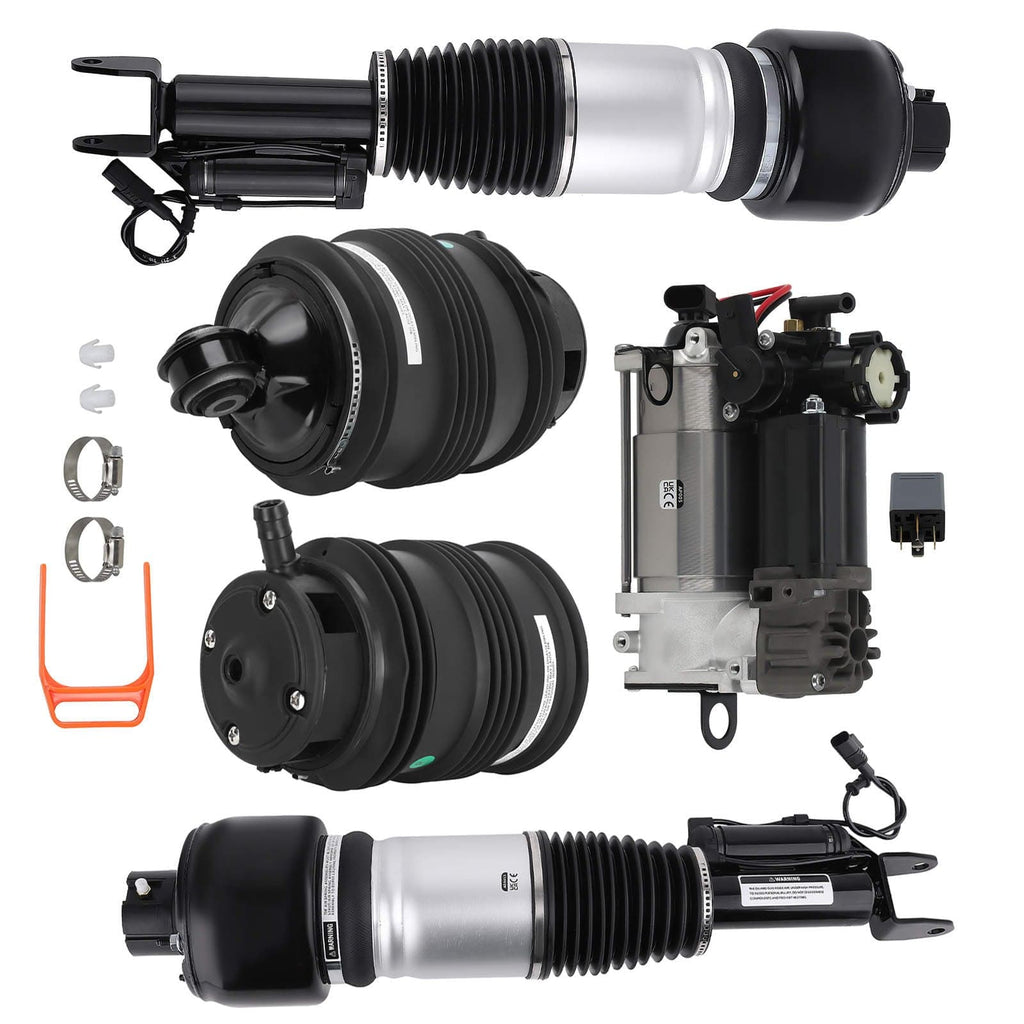 2x Front Strut + 2x Rear Air Spring + Compressor suitable for Mercedes C219 E W211
