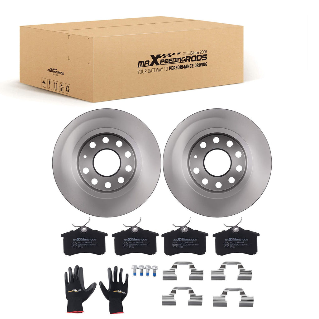 Brake discs and pads suitable for Audi A3 8P1 rear 2003-2012 1K0615601K