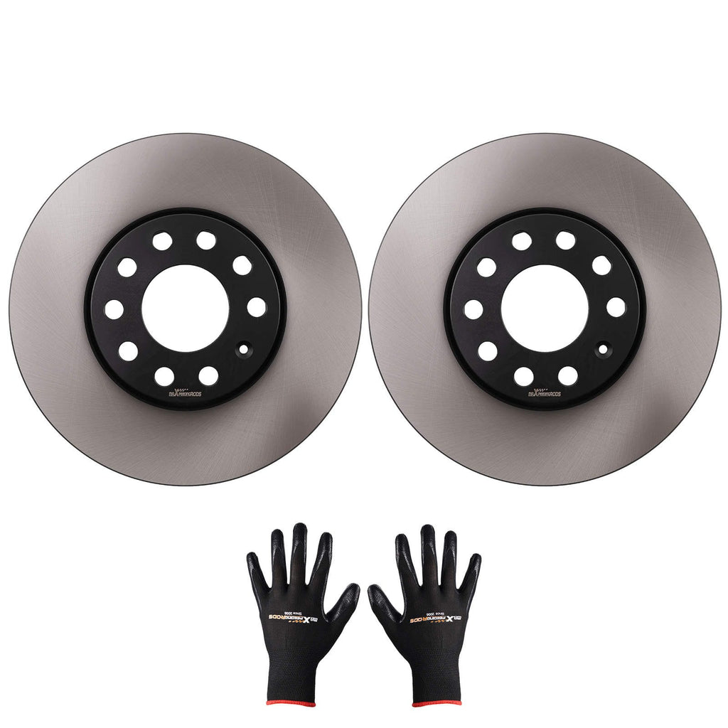 2 Brake Discs suitable for Audi 100 A4 A6 suitable for Skoda Superb 1990-2013 Black