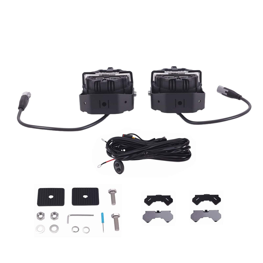 LED high beam lights set 3.5 inch round 160W 19200LM DRL dual side light 270 degree IP68 9-32V Crosshair for off-road and ATV