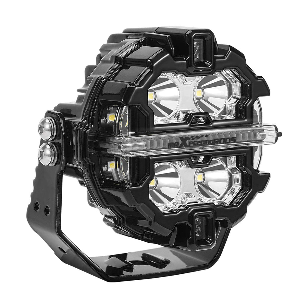 LED work lights set 3.5 inch round black 160W DRL 270 degree IP68 9-32V Crosshair for 4x4, off-road, car and truck
