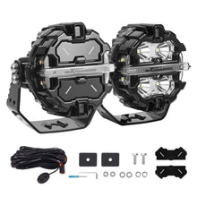 Load image into Gallery viewer, LED work lights set 3.5 inch round black 160W DRL 270 degree IP68 9-32V Crosshair for 4x4, off-road, car and truck
