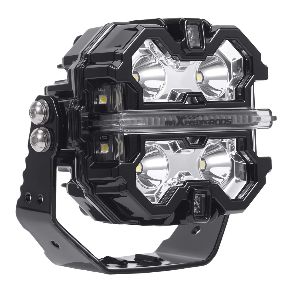 LED auxiliary lights set 3.5 inch square 160W 19200LM DRL spot beam side shooters 270 degree IP68 9-32V for off-road and tractor