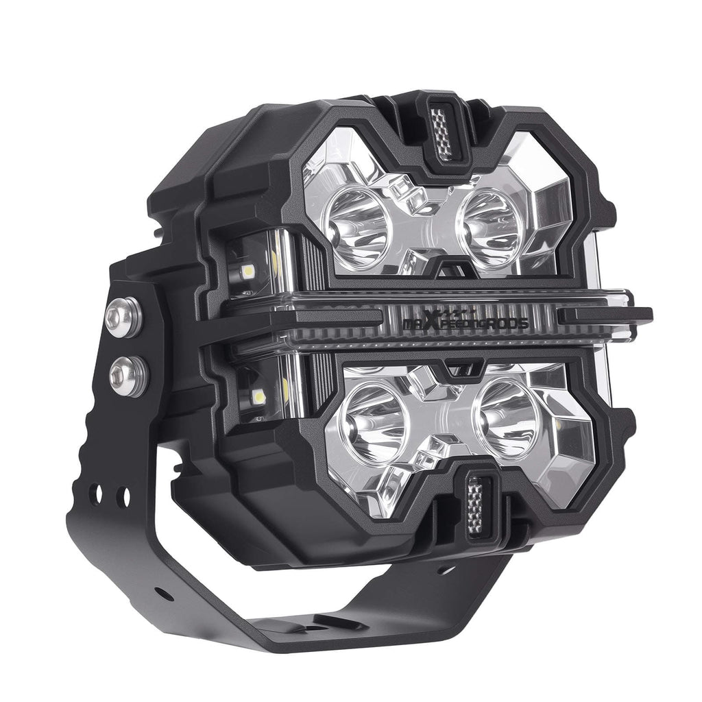 Quad LED Headlight DRL Daytime Running Light 6000K for Truck Offroad Aluminum IP68