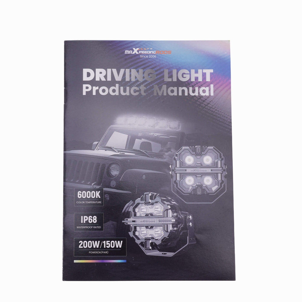 Quad LED Headlight DRL Daytime Running Light 6000K for Truck Offroad Aluminum IP68
