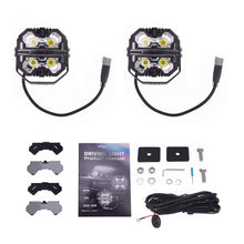 Load image into Gallery viewer, Quad LED Headlight DRL Daytime Running Light 6000K for Truck Offroad Aluminum IP68