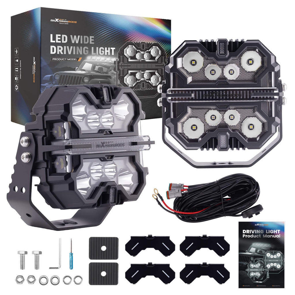 Auxiliary LED Lights 7" 332W for All Terrain SUV 4X4 Universal 12V RGB DRL