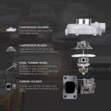 Load image into Gallery viewer, T3 T4 T04E Turbocharger 400HP .57 A.R Universal 4/6 Cyl. 2.5L-3.5L Upgrade