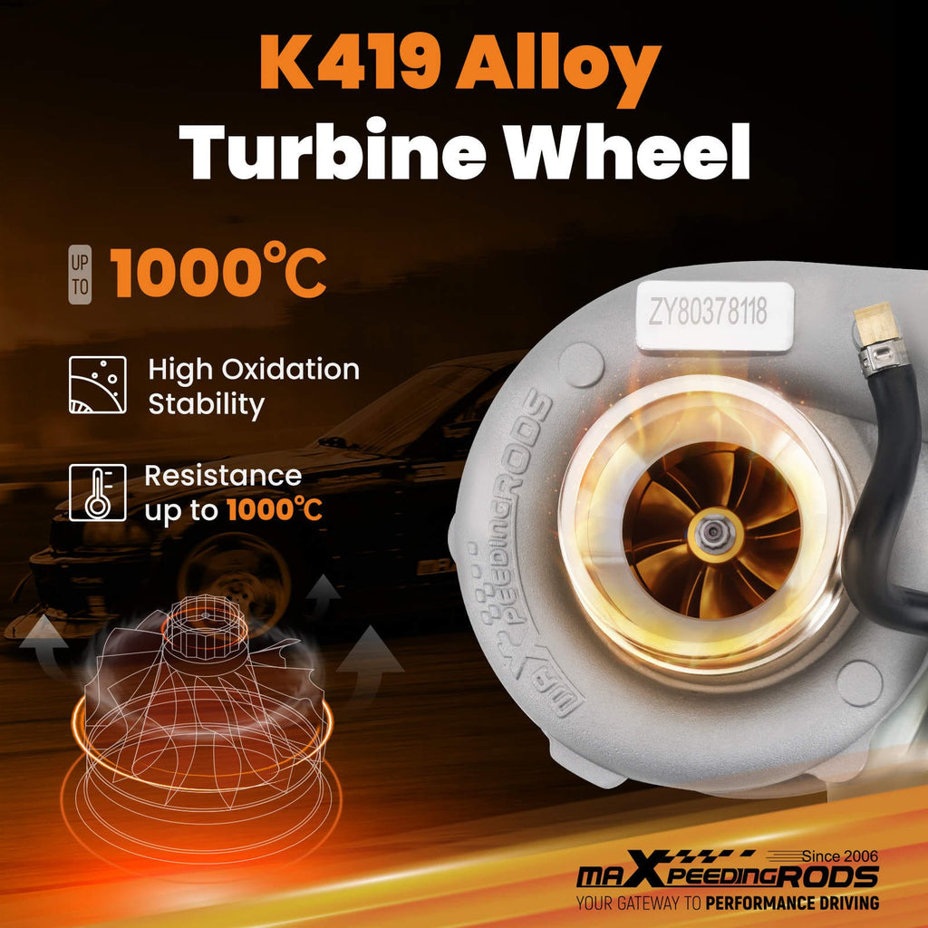 For GT2871 GT2860 Universal Billet Turbo Flange T25 Trim 48/76 A/R 0.6 0.64
