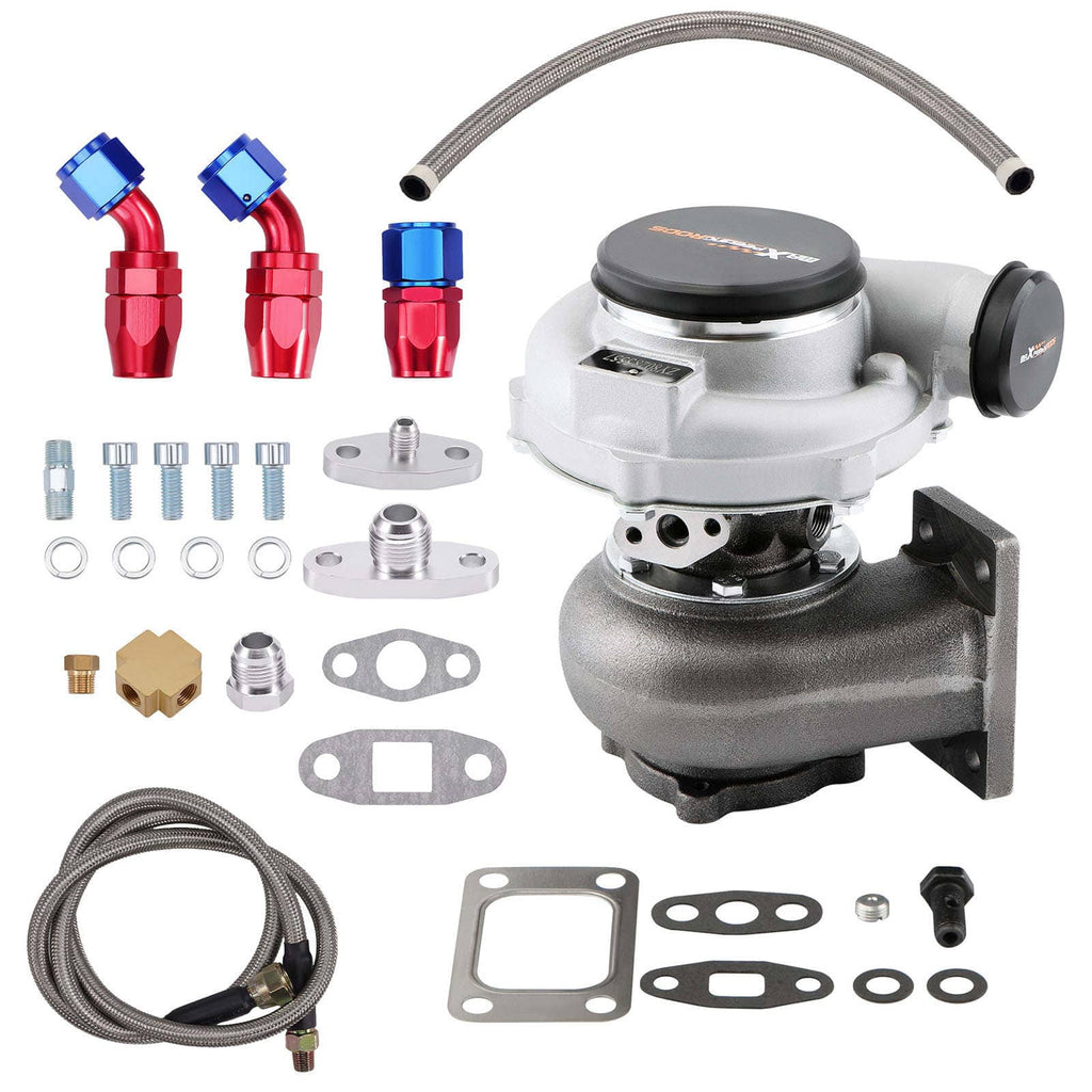 Universal Turbo with Oil Lines for GT30 GT3076 T3 AR .60 for GT3037 500 HP new