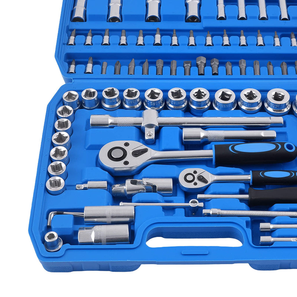 94-Piece CRV Steel Socket Set 1/4 1/2 with Ratchet Star Hex Extension 4-32mm