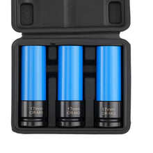 Load image into Gallery viewer, 3 pieces 1/2" 17mm Impact Sockets for Manual Screwdrivers CR-MO 85mm