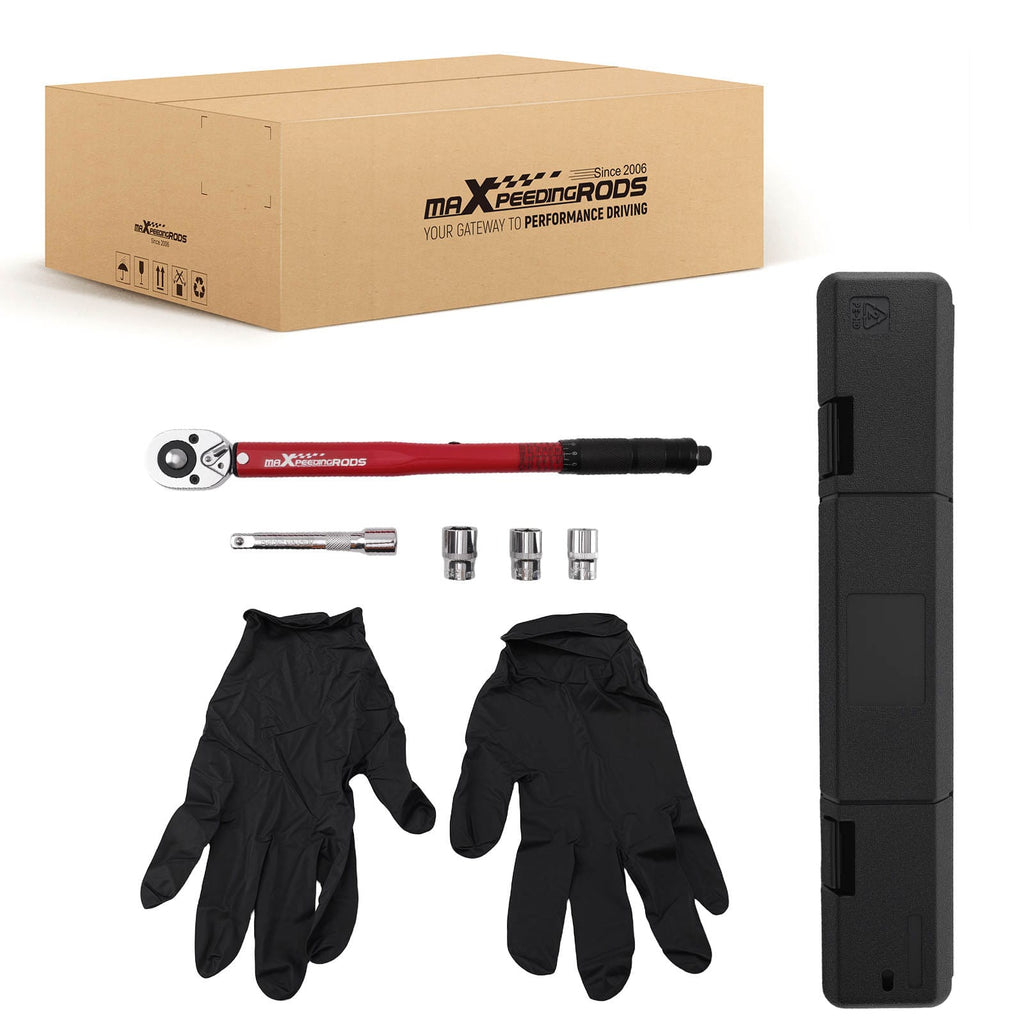 Torque Wrench 1/2 28-210Nm for Vehicle with Sockets 17/19/21mm and Extension