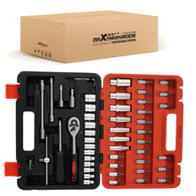 Load image into Gallery viewer, Set 53 Tools 1/4" DR Sockets 4-14mm Bits Ratchet Extension Case