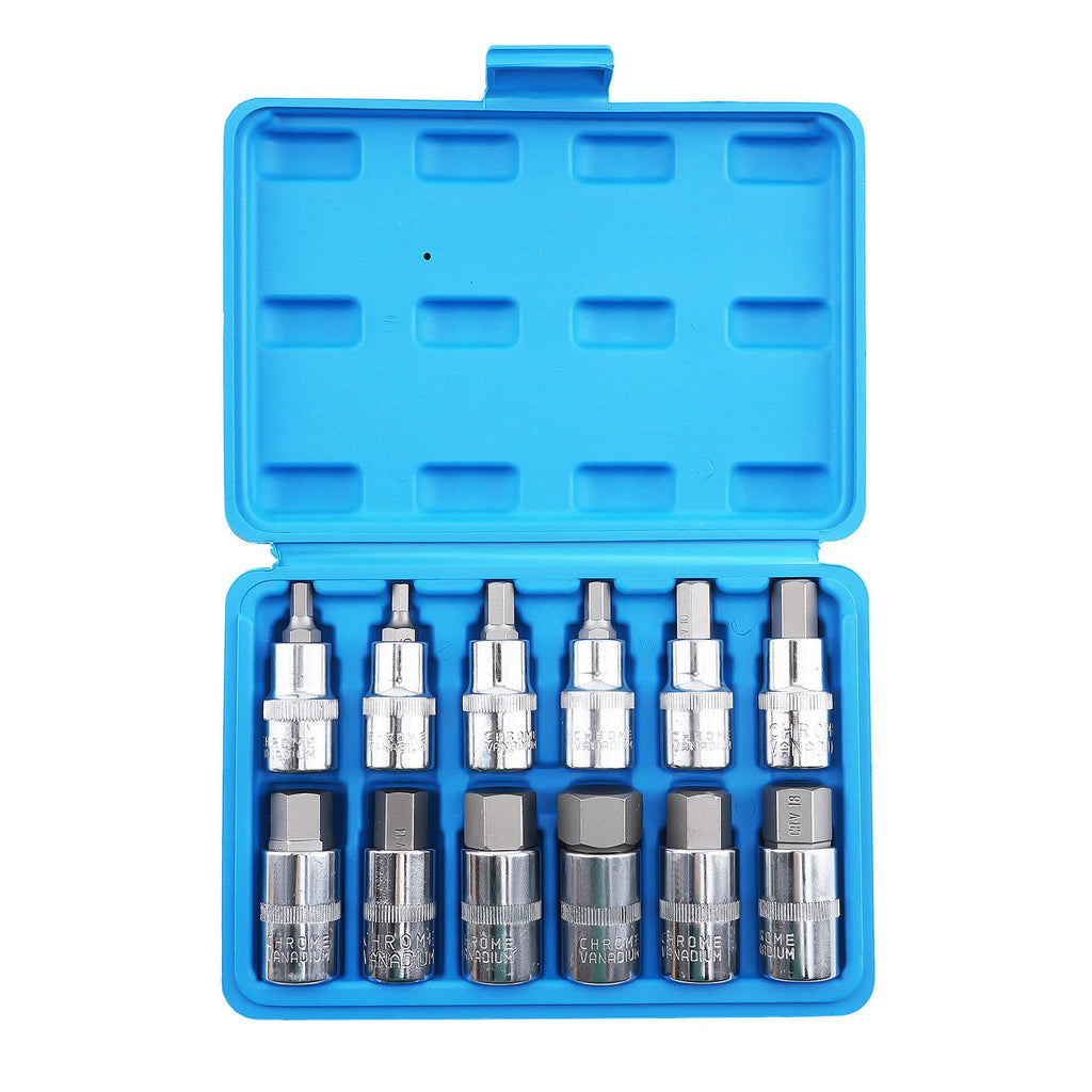 Set of 12 1/2" Hex Socket Wrenches H5-H22 Carbon Steel Quality