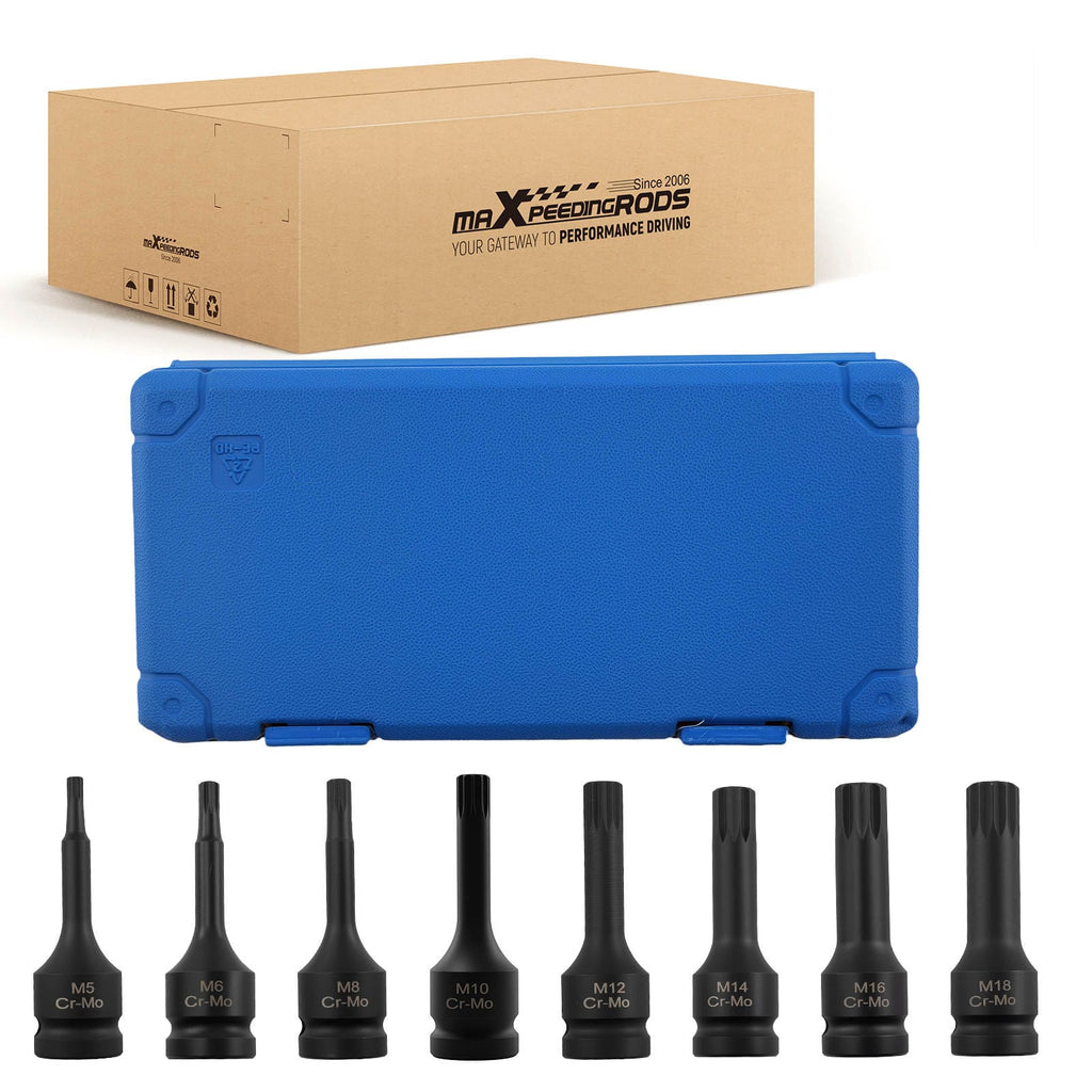8-Piece Fluted Sockets CR-MO for Professional Tools