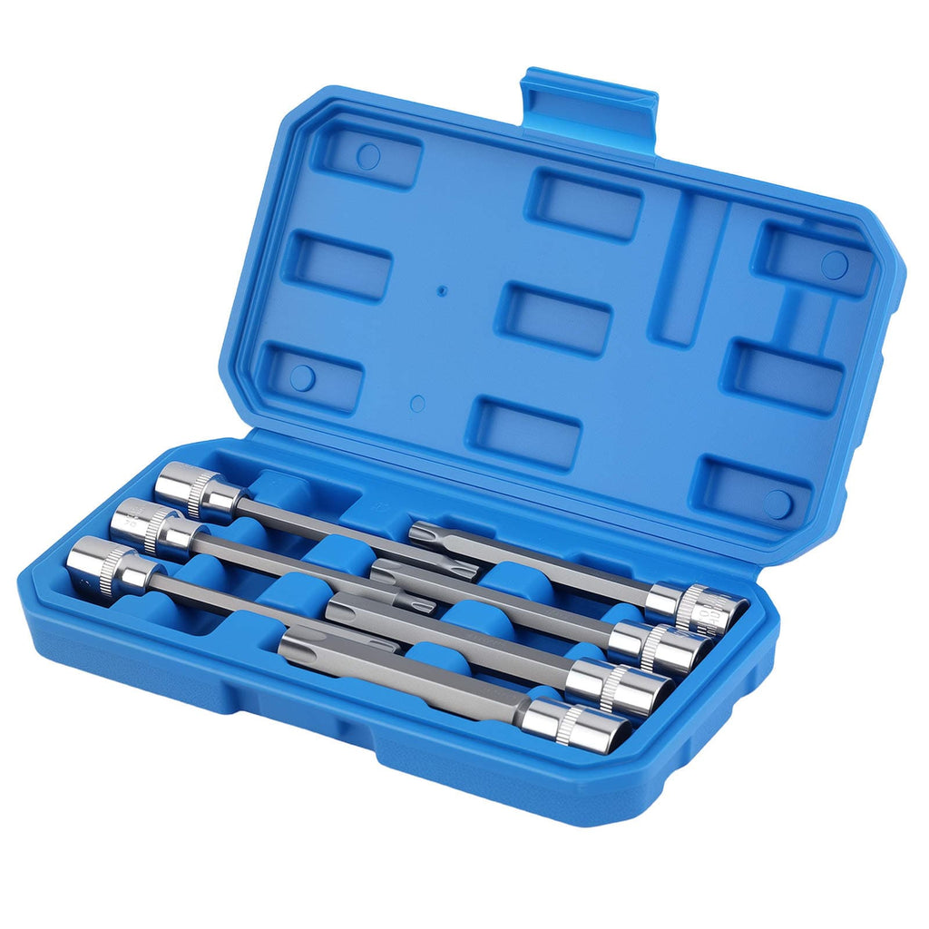 Set of 8 Long Torx Bit Sockets 3/8" Drive T25-T60 110mm Professional CRV Steel new