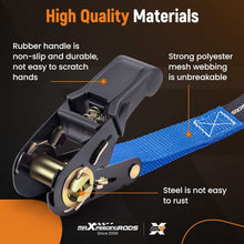 Load image into Gallery viewer, 4x Ratchet Straps Truck 997kg 4.5m S-Hook Blue S-Hook with Safety Clip