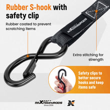 Load image into Gallery viewer, 4x Ratchet Straps with Hooks Tie Down Straps Lorry 997kg 4.5m Black