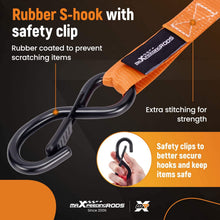 Load image into Gallery viewer, 4x Ratchet Tie Down Straps with Hooks Lorry Lashing Straps 997kg 4.5m Orange