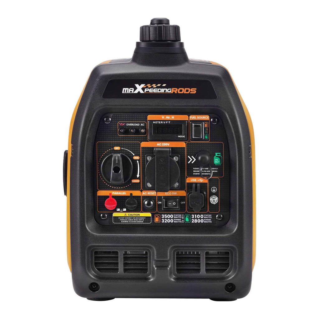 LPG Gas + Gasoline Portable Power Generator 3200W 3500W for Caravan