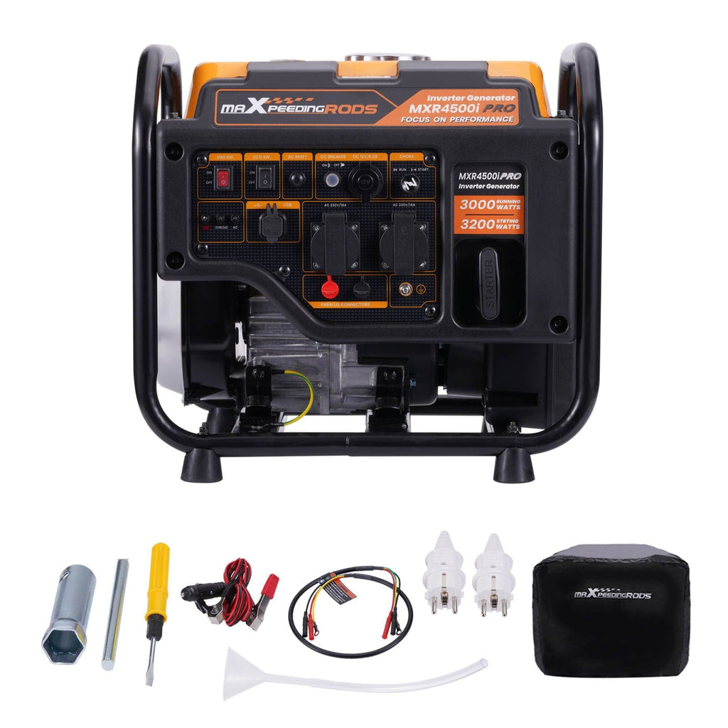 2x 3200W Inverter Generator Petrol Portable Power Generator +Parallel Boxes