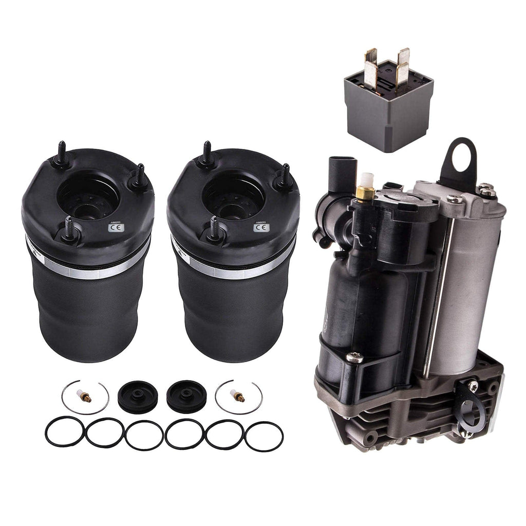 2x Air Suspension Spring Front + Air Suspension Compressor suitable for Mercedes-Benz ML GL W164 X164