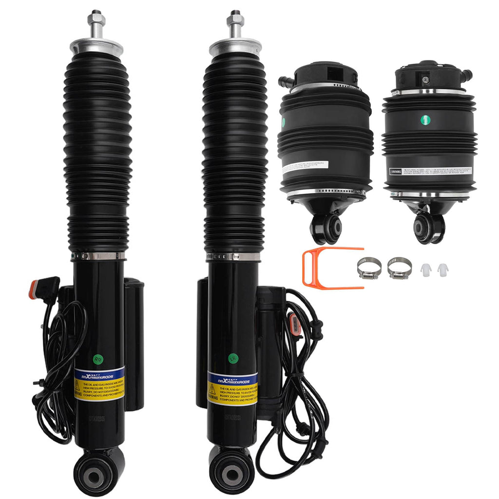 2x Rear Air Suspension Bellows + Shock Absorbers suitable for Mercedes-Benz E-Class S211