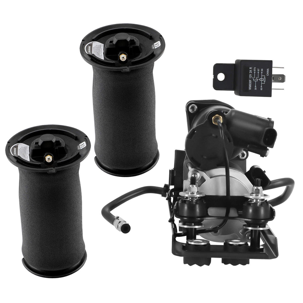2x Rear Air Suspension + Compressor with Bracket + Valve Block suitable for BMW 5 Series E61