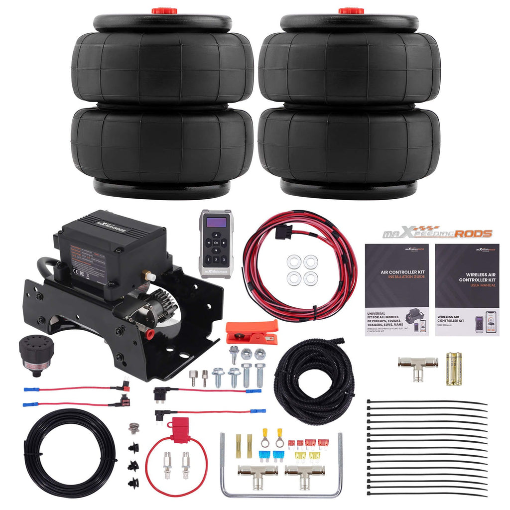 2600LBS Universal Air Bag + Wireless Compressor Controller Kit for Heavy Duty
