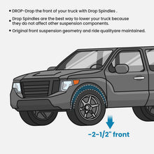 Load image into Gallery viewer, 2.5 inch dropped spindle pair for ball joint fits VW BUG 1966-1977...