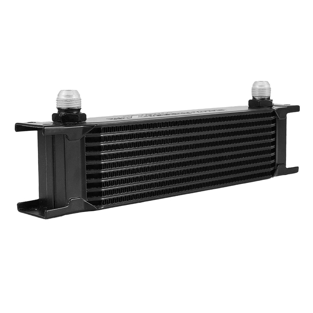 Universal 10 Row Aluminum Transmission Oil Cooler Kit AN-10 Adapter