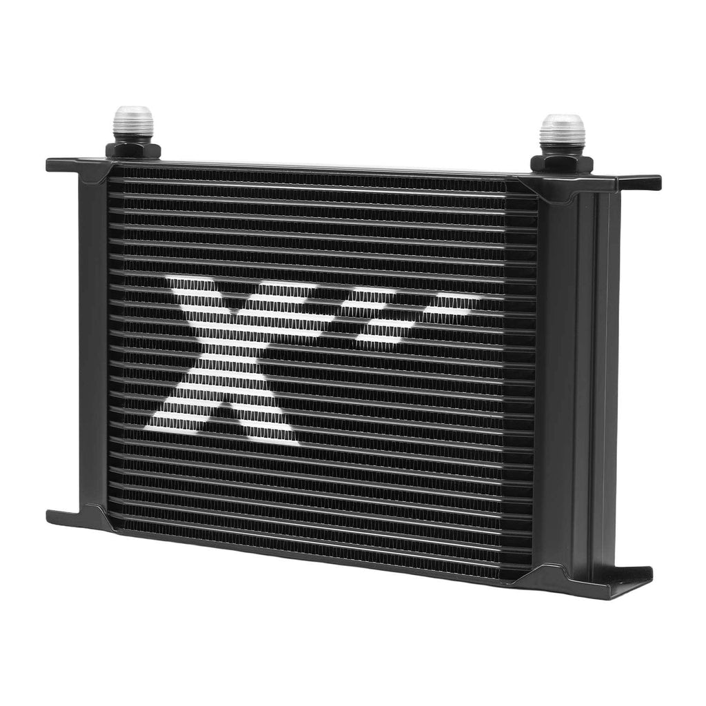 Universal 25-Row Aluminium Oil Cooler Kit AN-10 with 8AN/6AN Adapters and Air Guide for Engine and Transmission Oil
