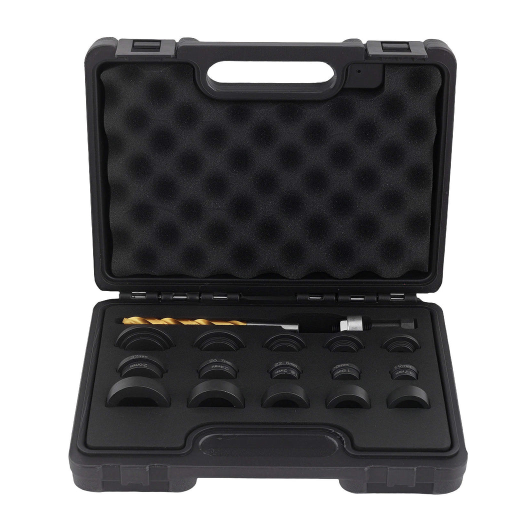 Hole punch set 17-piece for parking sensors in bumpers 17-32 mm carbon steel HSS-G