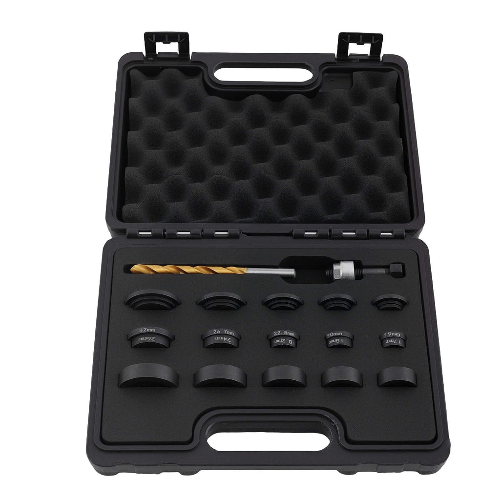 Hole punch set 17-piece for parking sensors in bumpers 17-32 mm carbon steel HSS-G