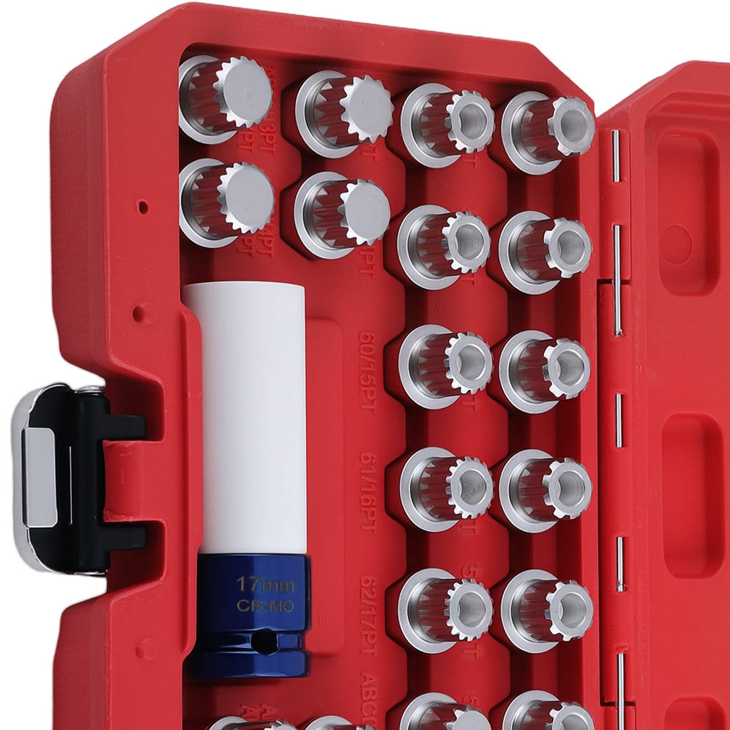 23-pc. Wheel Lock Lug Nut Removal Tool Socket Set Key suitable for VW