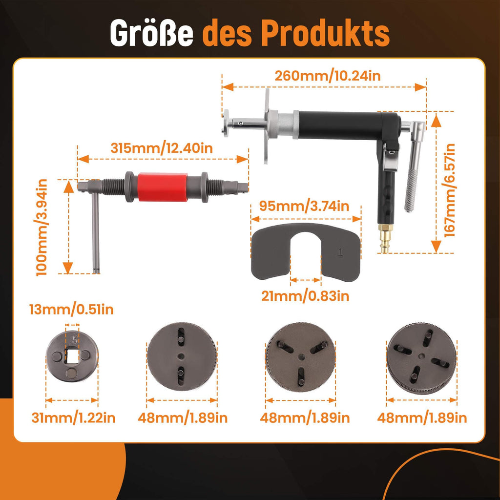Tools Universal, Brake Caliper Piston Rewind Tool Kit, 8x 150.2296
