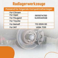 Load image into Gallery viewer, Wheel Bearing Tool suitable for Citroen, Opel, Peugeot, Toyota J-0562